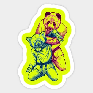 Martial Arts - Way of Life #4 - Panda vs Red Panda - jiu jitsu, bjj, judo submission Sticker